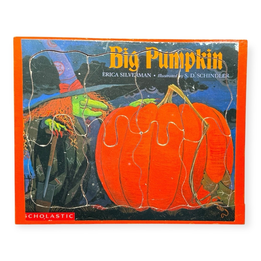 Handmade Halloween Children's Puzzle Cover Art "Big Pumpkin" by Erica Silverman